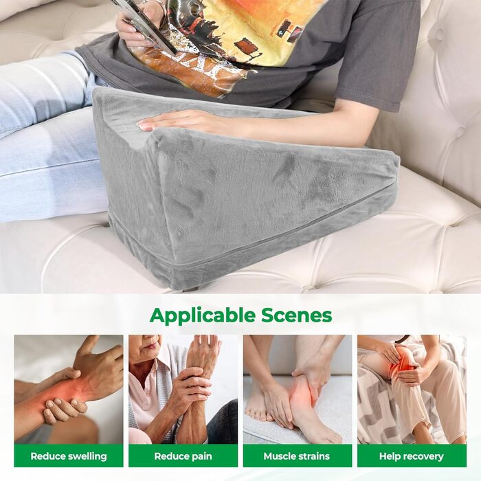 Подушка для підняття ніг, клиноподібна подушка, губчаста подушка для підняття рук, опора для ніг зі знімним чохлом для прямого коліна та руки, знімає набряк та біль