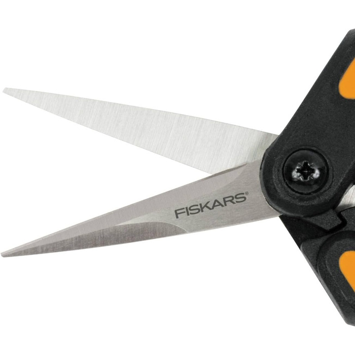 Садові ножиці Fiskars Microtip SP13, довжина 21,5 см, високоякісні сталеві леза/пластикова ручка, чорний/помаранчевий, суцільний, 1051600