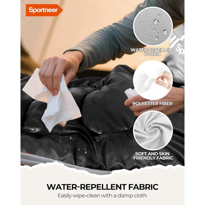 Спальний мішок для кемпінгу та походів, легкий портативний спальний мішок-ковдра для кемпінгу та походів, 220x80 см, чорний