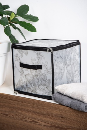 Кошик Idea Home DB-22 Anthracite Flowers 30x30x30 см  (7058557)