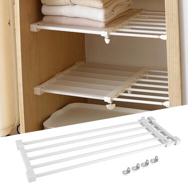 Телескопічна полиця-роздільник для гардеробу, легко встановлюється, полиця без цвяхів для організації шаф
