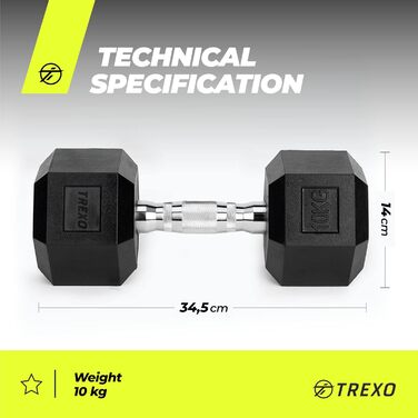 Гантель TREXO 12,5 кг (шестигранна)