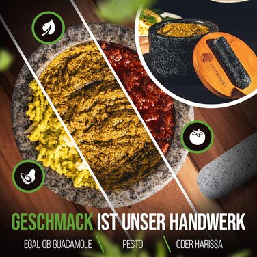 Ступка з пестком і кришкою - Герметичне закриття 2.0 накладка SolidStand 750 мл - Гранітна ступка преміум-класу світло-сірого коль