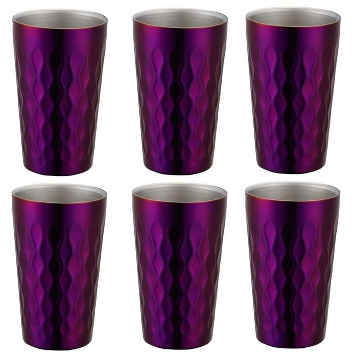 Двостінні чашки для води з нержавіючої сталі, 330 мл, штабельовані, ізольовані, для кемпінгу та використання на природі, срібні, 6 шт.