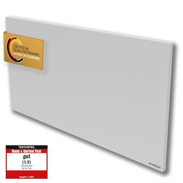 Інфрачервоний обігрівач SCHMIDBAUER Concept 900 Вт - вкл. монтажні аксесуари - настінний/стельовий кронштейн Easy Click - захист від перегріву - безрамний зварний - порошкове покриття 900 Вт (9-18 м)