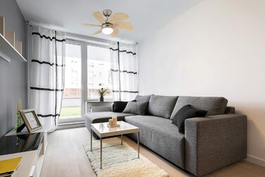 Стельовий вентилятор Westinghouse Lighting 76 см Turbo Swirl 78158 з одинарною лампою і шістьма лопатями, версія з титану з опалов