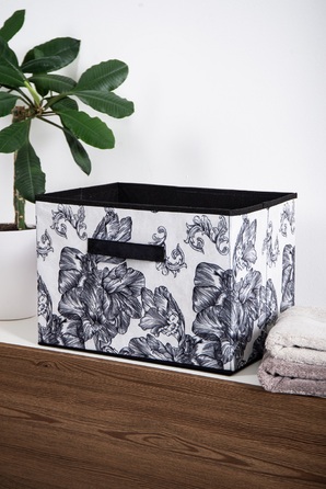 Кошик Idea Home NP-103R Anthracite Flowers 38x27x27 см (7058549)