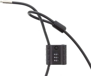 Замок тросовий Burg-Wchter з кодовим замком, для велосипеда, мотоцикла, електросамоката, садових меблів, 725 300 SnapLock, чорний, 3 м