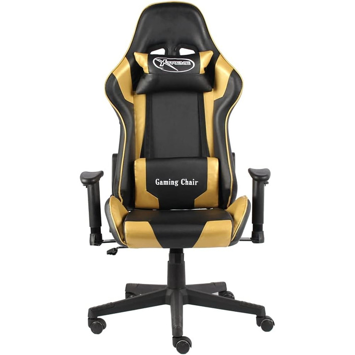 Геймерське крісло, обертове крісло, золотистого кольору, ПВХ