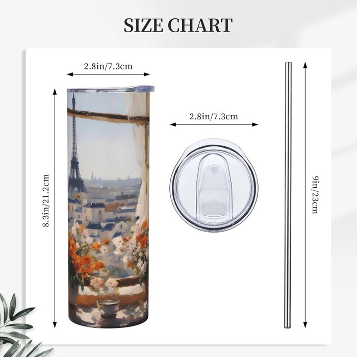 Кухоль з прямою трубочкою, 590 мл, красиві пілони вдалині, дорожній кухоль з принтом, підходить для кемпінгу, офісу та дому.