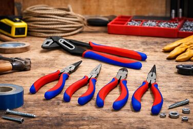 Набір інструментів Zangen (6 предметів) плоскогубці, гострогубці, кусачки, круглогубці, розвідний ключ, пасатижі (10) та плоскогубці, гострогубці, кусачки, круглогубці (6)