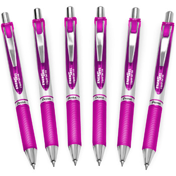 Гелева ручка Pentel EnerGel XM BL77, висувна, 0,7 мм, 54 перероблена, пурпурова, 6 шт.