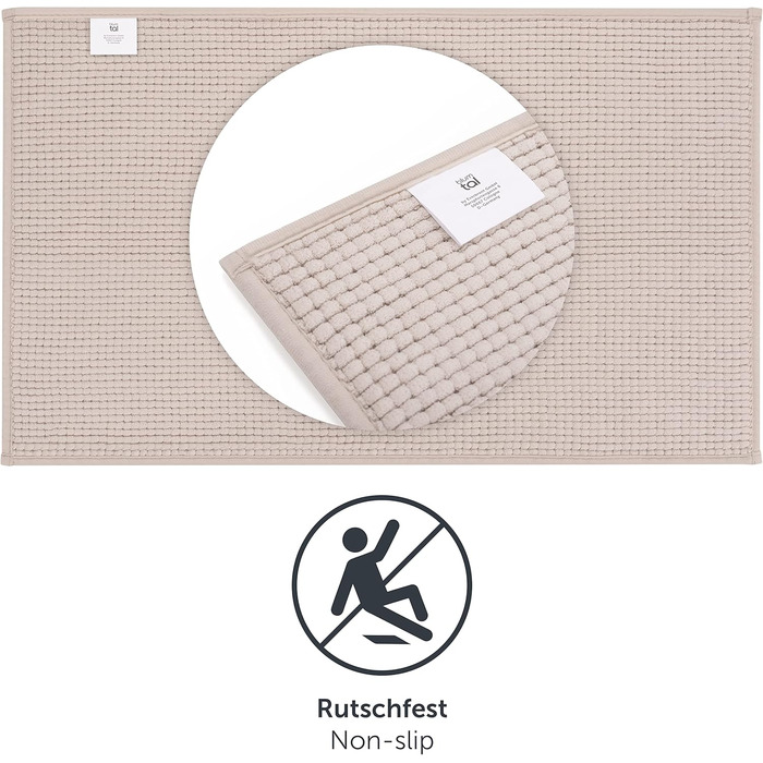 Килимок для ванної Blumtal 60x120 см з високоворсу, шенил - Сертифікований килимок для ванної Oeko-TEX - Килимки для ванної та килимки для ванної - Килимок для душу - Нековзний килимок для ванної, що миється - Великий килимок для ванної - Доріжка для ванн