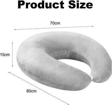 Ергономічна подушка, багатофункціональний підлокітник, чохол, який можна прати, U-подібна подушка для тазу, подушка для підтримки рук, подушка для читання, ігрова подушка та подушка для читання, в&39язана подушка для дивана та ліжка (сіра)