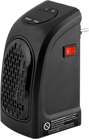 Міні-вентилятор/Зручний обігрівач MAUK Компактний для караванів та автофургонів Керамічний підключається до мережі 400 Вт PTC Електричний з цифровим світлодіодним термостатом Таймер Вилка живлення з поворотом на 90