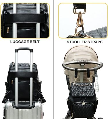 Сумка для пеленання дитини Рюкзак для пелюшок Шкіряні сумки для пелюшок з пеленальним килимком Стьобані дитячі сумки для мами і та