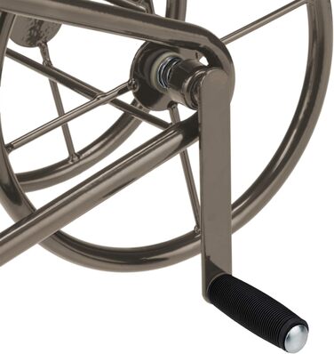 Моток для шланга, сталевий, для 60 м шланга, з 2 швидкозємними зєднаннями, настінний тримач для шланга (ШВТ 36 x 55 x 50 см), коричневий