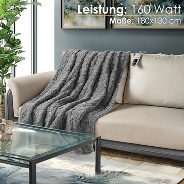 Електрична ковдра з автоматичним вимкненням, м&39яка електрична ковдра 180x130 см, м&39яка ковдра для ліжка або дивана, термоковдра, електрична ковдра з підігрівом, ковдра з підігрівом для ліжка, 9 налаштувань температури, можна прати до 40C