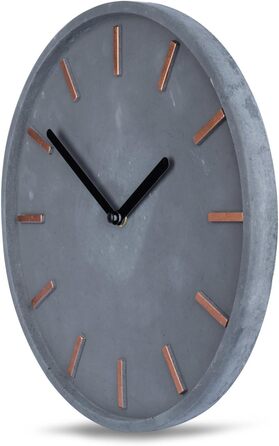 Високоякісний бетонний годинник настінний годинник із сірої міді приблизно 30 см круглий Сучасне оздоблення стін Дизайнерський год