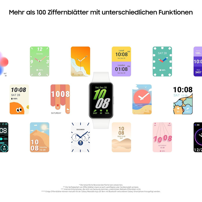 Розумний годинник Samsung Galaxy Fit3, фітнес-годинник як фітнес-трекер та трекер активності, сріблястий, з 36-місячною гарантією виробника ексклюзивно для Storeo