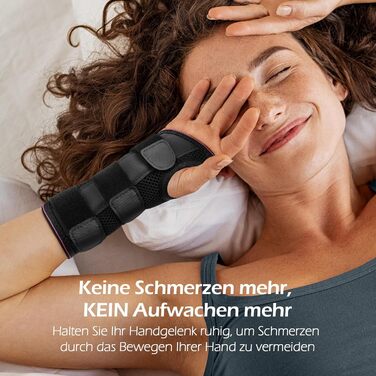 Шина для синдрому карпального каналу праворуч, довгий бандаж на зап&39ястя для нічного та денного використання, дихаюча пов&39язка на руку для жінок та чоловіків при тендиніті, болю в гангліях, розтягненнях, переломах, правій руці (рожево-червона) L