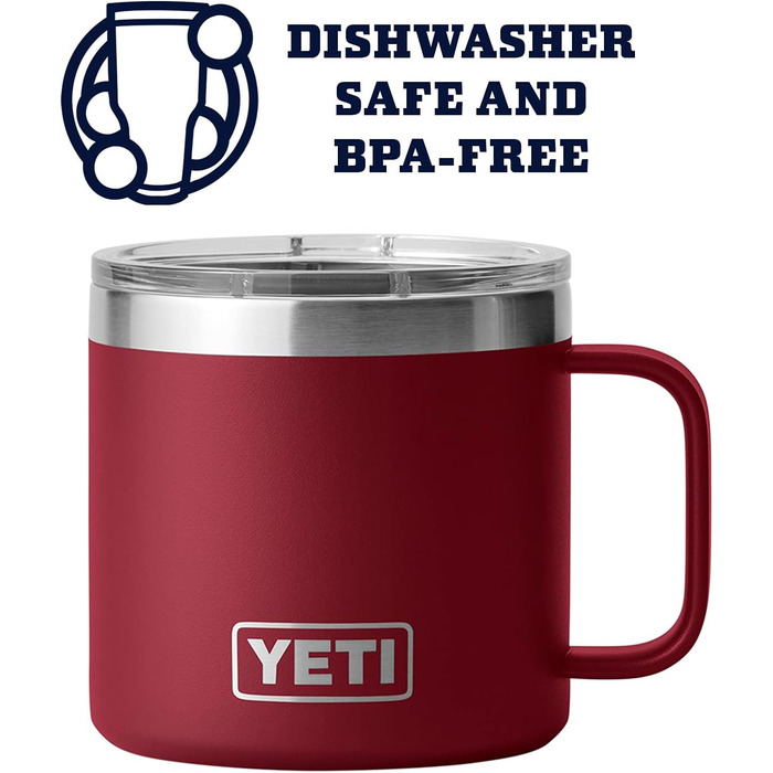 Кружка YETI Rambler, вакуумна ізоляція, нержавіюча сталь з кришкою MagSlider, 400 мл, колір Harvest Red