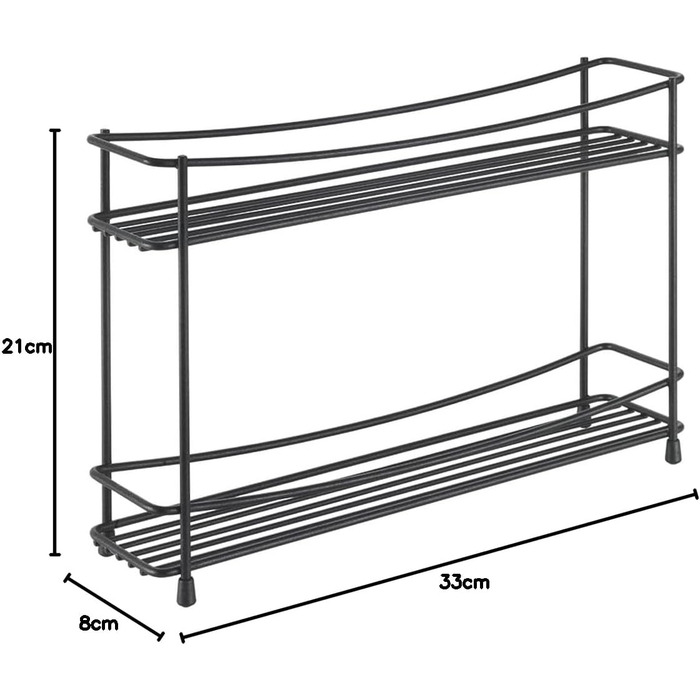 Підставка для спецій Kumino-2 Lava, металева, чорна, 33x8x21 см 33x8x21 см Чорна