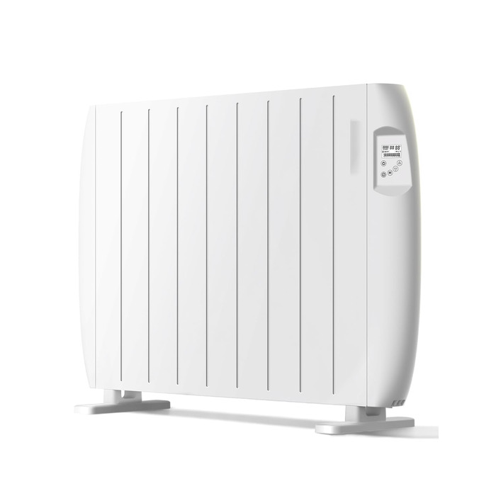 Електричний конвекторний обігрівач, електричний радіатор потужністю 2000 Вт, конвекторний обігрівач з РК-дисплеєм та цілодобовим таймером, радіатор з підставкою та настінним кріпленням, білий