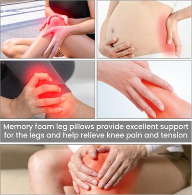 Подушка для колін для тих, хто спить на боці подушка для ніг з піни з ефектом пам&39яті, ортопедична подушка для ніг, допомагає при болю в колінах, подушка для ніг з піни з відповідним ремінцем для підтримки ніг, подушка для ніг для тих, хто спить на боці