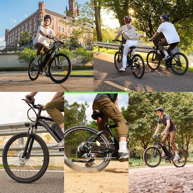 Електровелосипед Finbike для дорослих 250 Вт, 14&quot/16&quot/26&quot гірський та складний, електричний велосипед із запасом ходу 25/55 миль, 25 км/год для чоловіків та жінок, 7-швидкісна коробка передач, амортизація, 26 дюймів - 36 В 10,4 Аг - гірський в