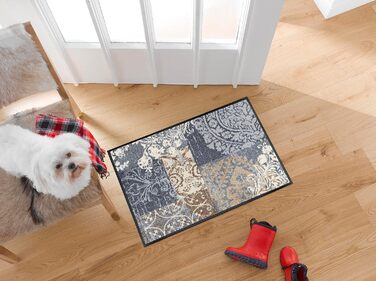 Килимок для дверей, що прається та сушиться, сірий Armonia 50x75 см, для використання всередині та зовні приміщень, можна прати 50 x 75 см (прямокутний)