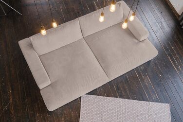 Шнур для великого дивана KAWOLA Madeline Вічний дизайн та елегантність Зручний мега-диван Ідеально підходить для ігор та відпочинку, сіро-коричневий, поліестер