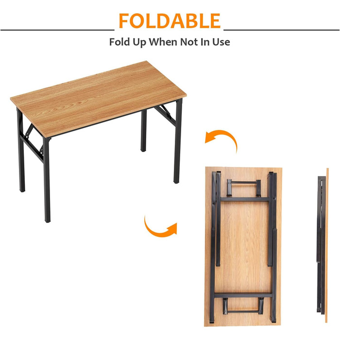 Складаний стіл SogesPower, комп&39ютерний стіл, портативні міцні столи для домашнього офісу, кемпінгу, робочої станції, навчального столу, конференц-стіл для домашнього офісу, LP-AC5 малий дуб чорний