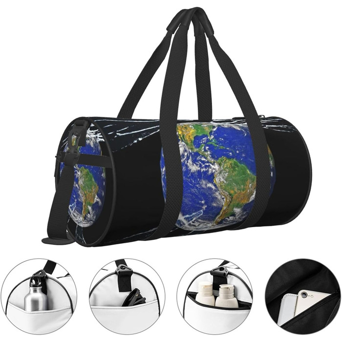 Велика спортивна сумка-дафл для подорожей Runde, міцна та з великим об'ємом, чорного кольору, універсальний розмір