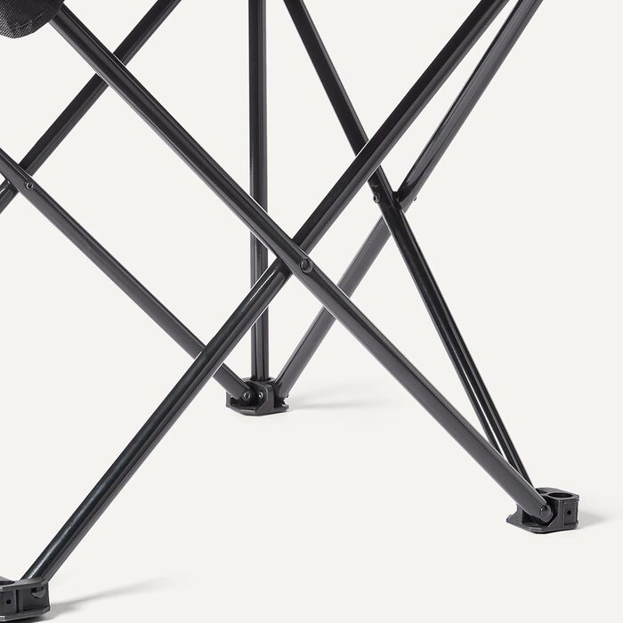 Портативний складний кемпінговий стілець Storeo Basics з підсклянником - вуличний стілець з міцною сталевою рамою - водонепроникний складний стілець з сумкою для перенесення - 50,8 см x 71,1 см x 91,4 см - чорний - 2 шт. у упаковці