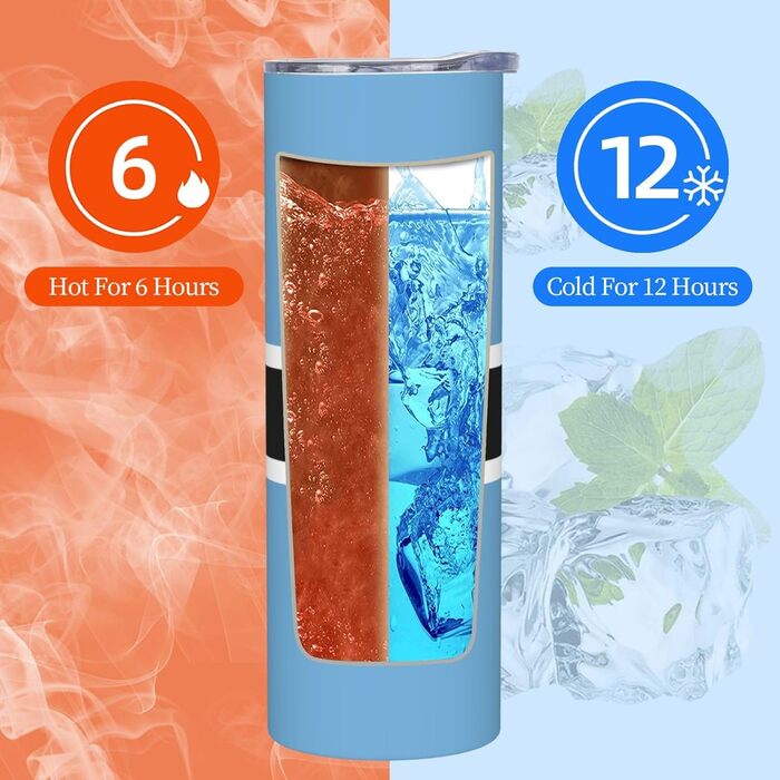 Кухоль з прямою трубочкою, дизайн прапор Ботсвани, друкований, дорожній кухоль, підходить для кемпінгу, офісу та дому, 590 мл