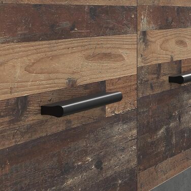 Гардероб Forte Winnie 80, рустикальна шафа з орними дверима, 2-дверна, полиці, простора, декор Old Wood Vintage під дерево/імітація бетону темно-сірий, 79,9 см завширшки x 189 см заввишки x 53,7 см темно-коричневий/сірий