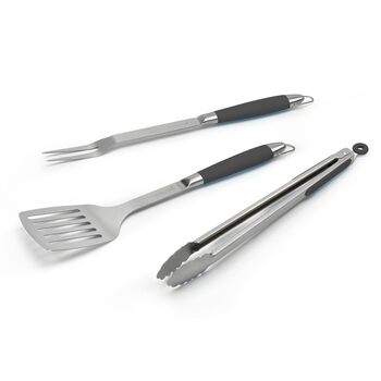 Набір для гриля Barbecook Black Pepper (3 предмети) лопатка, виделка та щипці, чорна нержавіюча сталь, 43 см