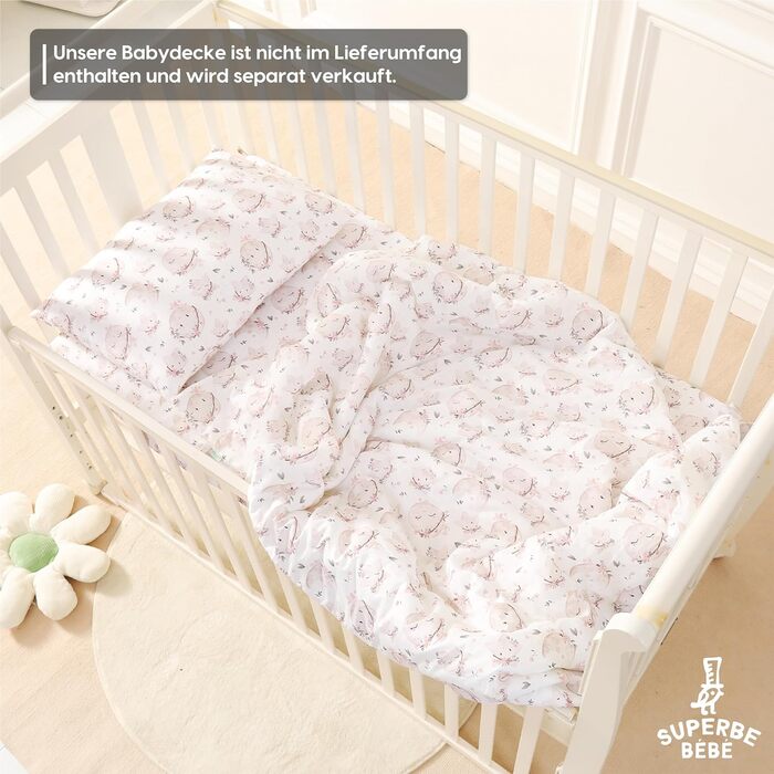 Дитяча подушка SUPERBE BEBE з бавовняною наволочкою - Подушка для дітей від 1 до 3 років розміром 33x45см - М'яка подушка Гіпоалер