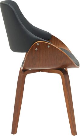 Обідній стілець CLP Vangale I кухонний стілець з каркасом з гнутої деревини I м&39який стілець зі спинкою, колір горіх/чорний, матеріал штучна шкіра штучна шкіра горіх/чорний