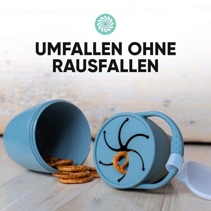 Перекусник Смаколик - зручний контейнер для перекусу в дорозі - з кришкою - чашка для перекусу (блакитний)