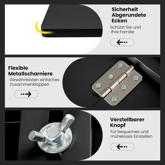 Настінний розкладний стіл GYMAX 80 x 60 см, розкладний кухонний стіл, компактний дерев&39яний обідній стіл, настінний стіл, розкладний стіл, настінний стіл для їдальні та кабінету (чорний)