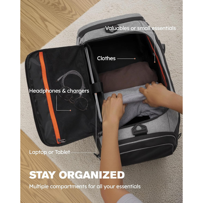 Великий спортивний рюкзак Tolaccea 47L з відділенням для взуття, відділенням для вологи, щотижневою дорожньою сумкою, спортивною сумкою, сумкою для фітнесу та тренувань для чоловіків та жінок, для тренажерного залу, подорожей, плавання, сауни, футболу (сі