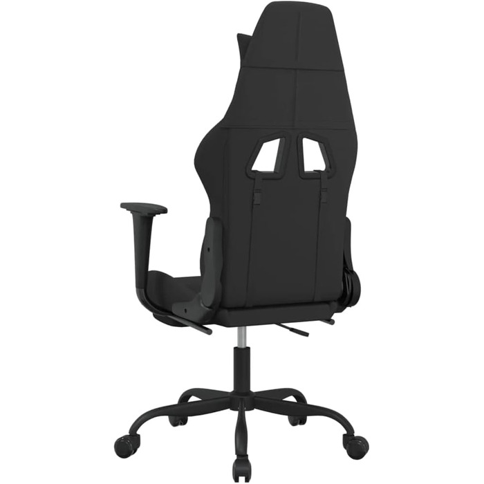 Геймерське крісло з підставкою для ніг, чорна тканина, регульована спинка та поворот на 360 градусів, дихаюче крісло з функцією відкидання та колесами для ергономіки та комфорту, 36 x 45 см (Ш x Г), чорний