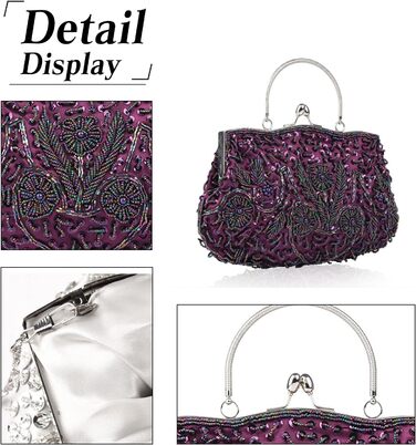 Жіноча перлинна сумочка ручної роботи з квітковим візерунком. Елегантне вінтажне клатч, невелика сумочка на ланцюжку через плече для вечірок, банкетів, весіль та випускних