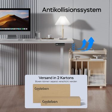 Стіл з регулюванням висоти та двома двигунами, цільна стільниця 25 мм, інтелектуальне керування з 4 налаштуваннями пам&39яті, вантажопідйомність 35 кг, тихий &lt45 дБ (білий білий, 140 см x 70 см) Білий білий 140 см x 70 см