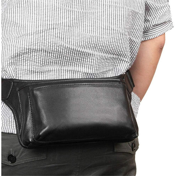 Велосипедна сумка для подорожей на талії модний поясний мішок, старовинна сумка з натуральної шкіри на поясі / регульований поясни