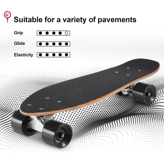 Скейтборд Комплектні скейтборди 22-дюймові міні-крейсерські скейтборди для початківців Діти Хлопчики і дівчатка Хай