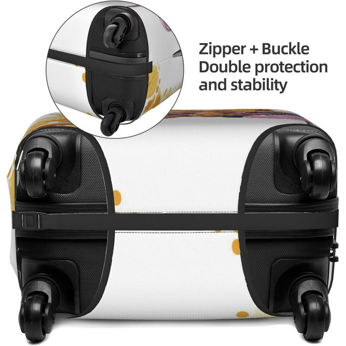 Чохол для валізи Giraffe, міцний захист для багажу розміром 45.7-81.3 см, XL, Чорний