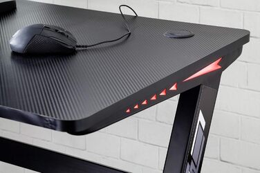 Ігровий стіл із RGB-світлодіодним підсвічуванням, МДФ під карбон, Basic 5